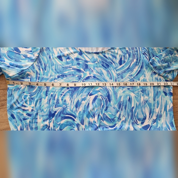 Susan‎ Graver Women's XLT Blue Swirl A-line Dress - Picture 6 of 7